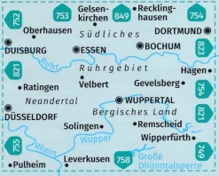 Kompass Duitsland|Wandelkaart 756 Südliches Ruhrgebiet