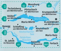 Kompass Oostenrijk|Wandelkaart 061 Wörthersee, Klagenfurt
