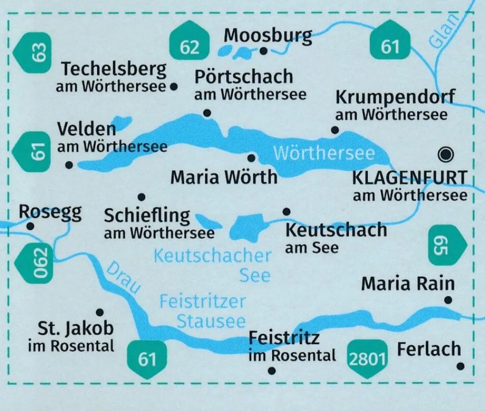 Kompass Oostenrijk|Wandelkaart 061 Wörthersee, Klagenfurt