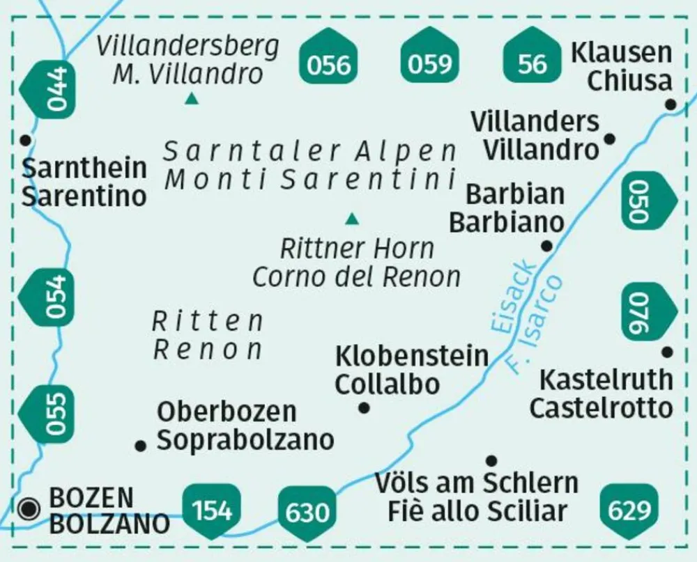 Kompass Italië & Malta|Wandelkaart wk068 Ritten/Renon