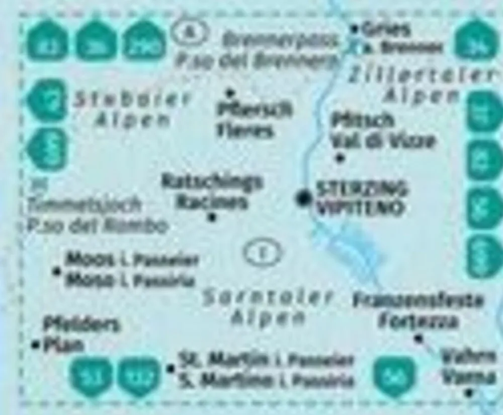 Kompass Italië & Malta|Wandelkaart WK44 Sterzing, Vipiteno