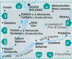 Kompass Italië & Malta|Wandelkaart wk74 Sudtirols suden, bolzano