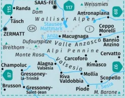Kompass Zwitserland|Italië & Malta|WK88 Monte Rosa