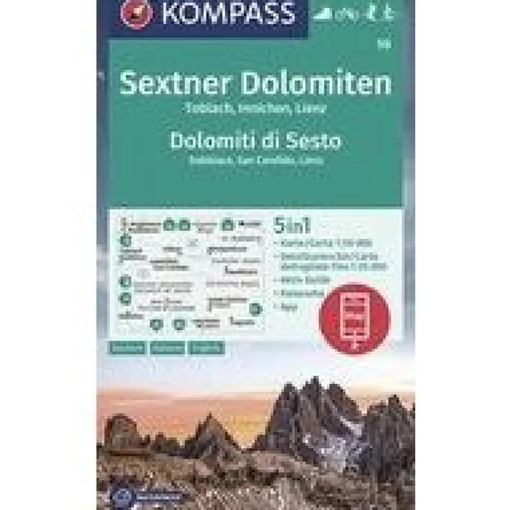 Kompass Italië & Malta|WK58 Sextner Dolomiten