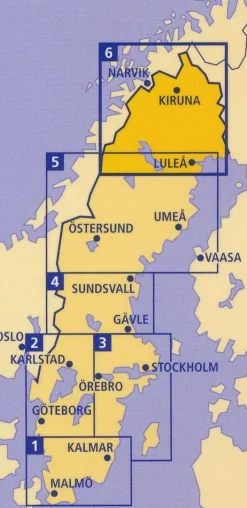 Kummerly en Frey Scandinavië & Ijsland|Wegenkaart Zweden Noord 6