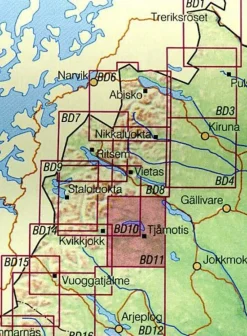 Lantmäteriet Fjallkarta Scandinavië & Ijsland|Wandelkaart BD8 Kebnekaise Saltoluokta 1:100.000