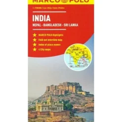 Marco Polo Zuid-Azië|Wegenkaart India, Nepal, Bhutan, Sri Lanka