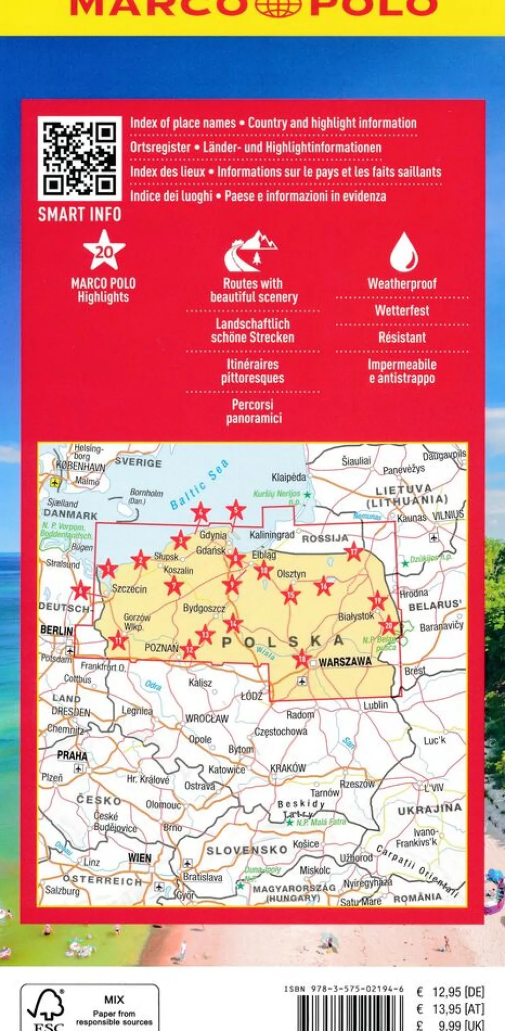 Marco Polo Oost-Europa|Wegenkaart Polen Noord