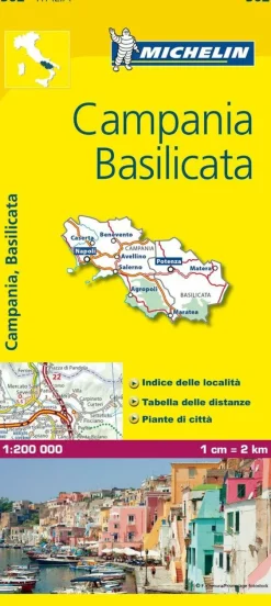 Michelin Italië & Malta|Wegenkaart 362 Campania Basilicata
