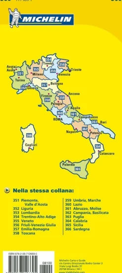 Michelin Italië & Malta|Wegenkaart 360 Lazio Latium