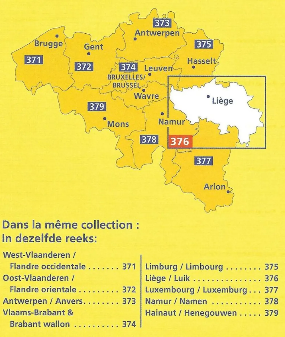 Michelin Benelux|Wegenkaart 376 Luik Provincie