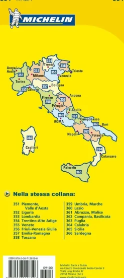 Michelin Italië & Malta|Wegenkaart 351 Piemonte, Valle d'Aosta