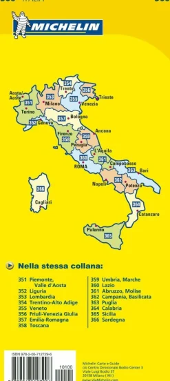 Michelin Italië & Malta|Wegenkaart 366 Sardinië Sardinia