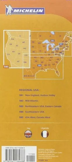 Michelin Verenigde Staten|Canada|Wegenkaart 585 USA West, Canada West