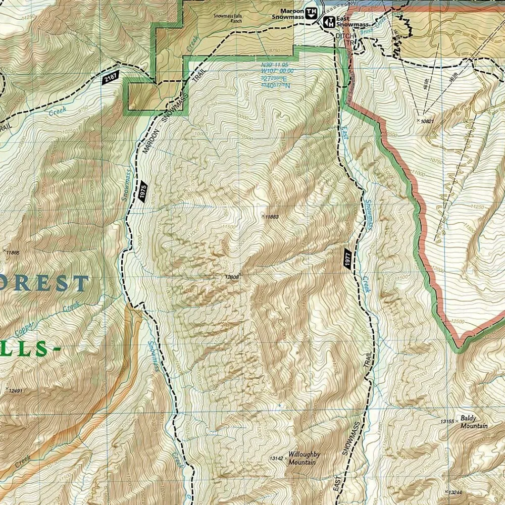 National Geographic Verenigde Staten|Wandelkaart 128 Maroon Bells - Redstond - Marble