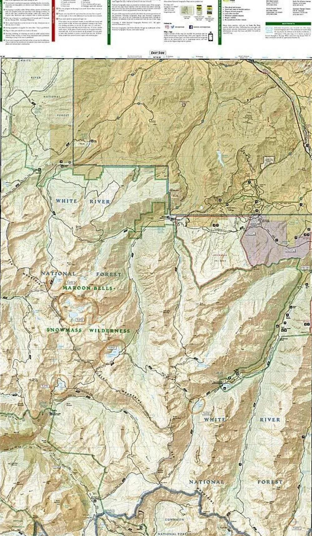 National Geographic Verenigde Staten|Wandelkaart 128 Maroon Bells - Redstond - Marble