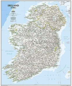 National Geographic Wandkaarten & Reliëfkaarten|Groot-Brittanië & Ierland|Wandkaart Ierland