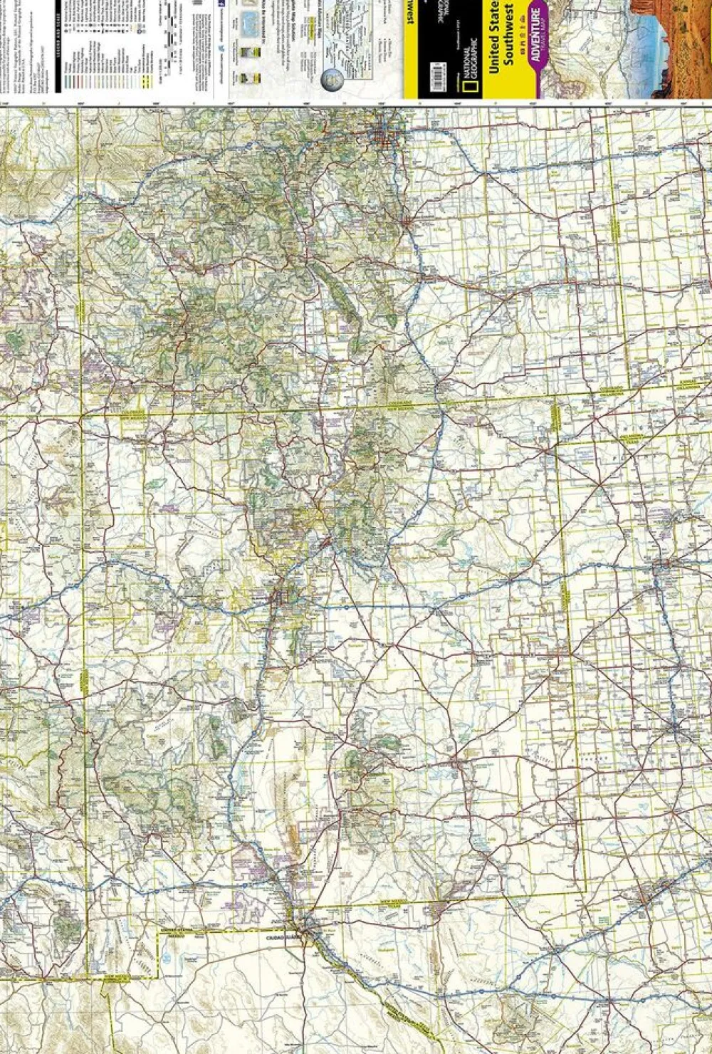 National Geographic Verenigde Staten|Wegenkaart USA Southwest