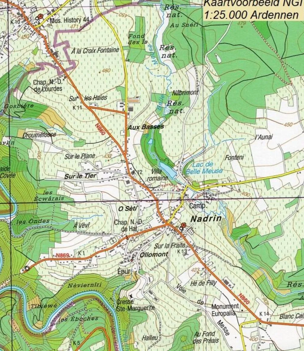 NGIB Benelux|Topografische kaart 60/3-4 Houffalize