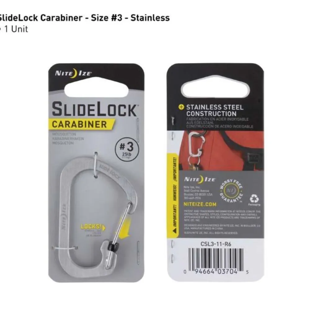 Nite Ize Bevestiging|Bevestiging|Carabiner #3 Slidelock Stainless Steel