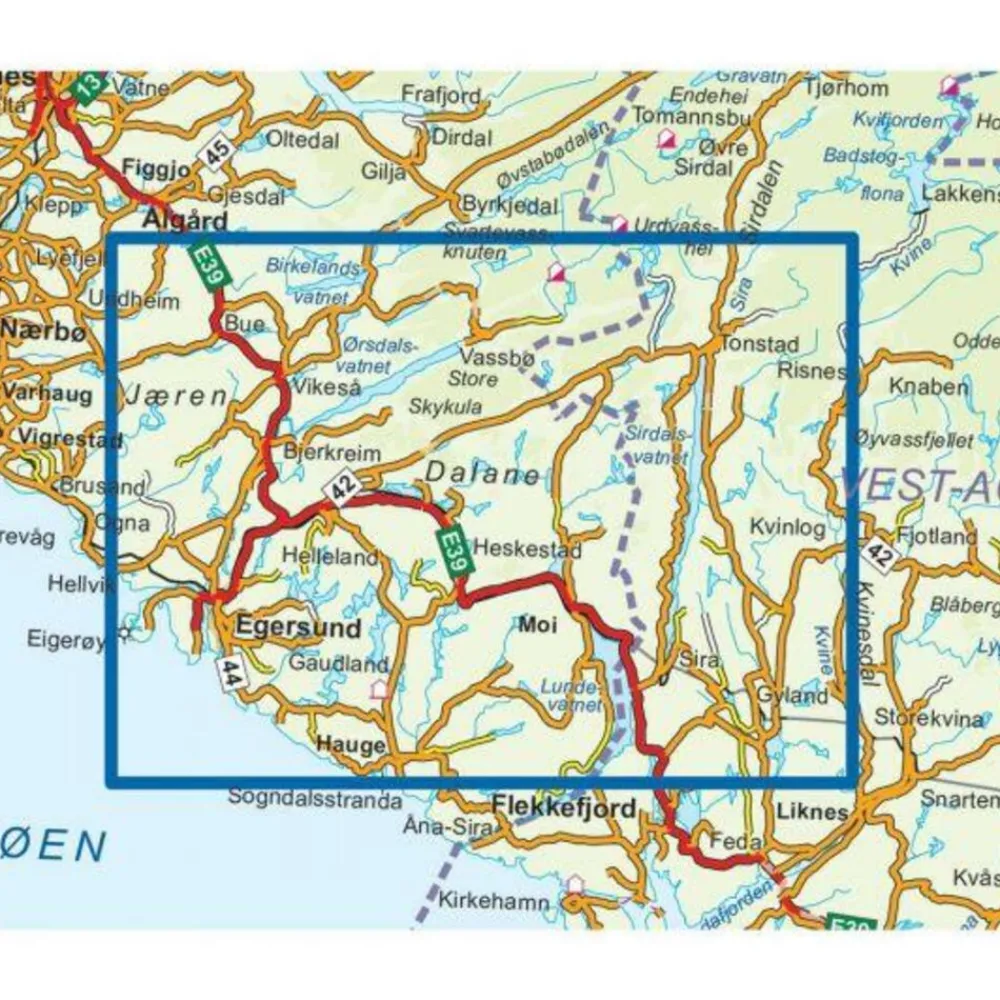 Nordeca Scandinavië & Ijsland|Wandelkaart 3045 Dalane