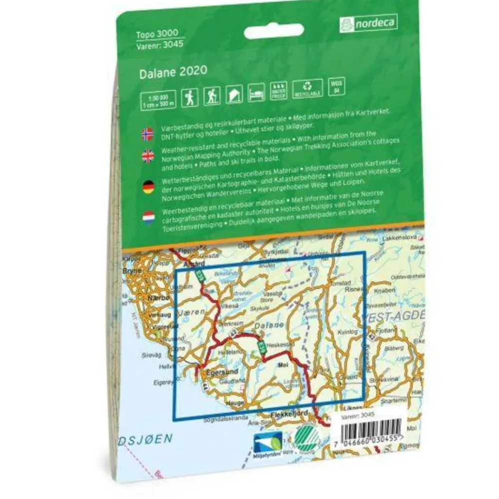 Nordeca Scandinavië & Ijsland|Wandelkaart 3045 Dalane