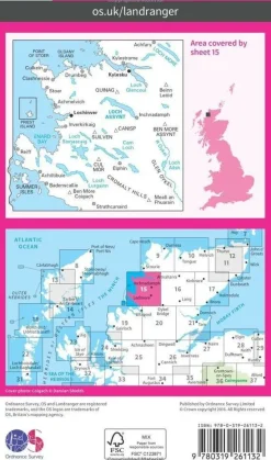 Ordnance Survey Groot-Brittanië & Ierland|Wandelkaart 015 Loch Assynt