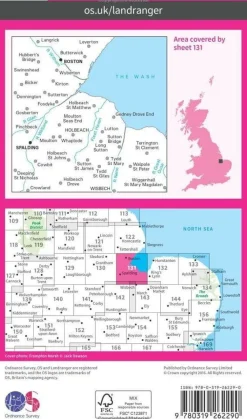 Ordnance Survey Groot-Brittanië & Ierland|Wandelkaart 131 Boston & Spalding