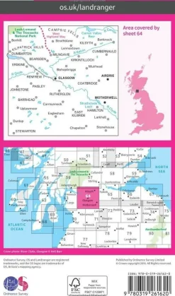 Ordnance Survey Groot-Brittanië & Ierland|Wandelkaart 064 Glasgow