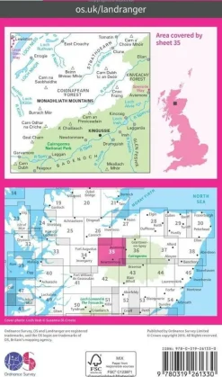 Ordnance Survey Groot-Brittanië & Ierland|Wandelkaart 035 Kingussie - Monadhliath Mountains
