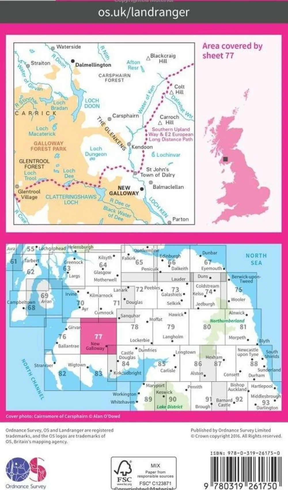 Ordnance Survey Groot-Brittanië & Ierland|Wandelkaart 077 Dalmellington & New Galloway