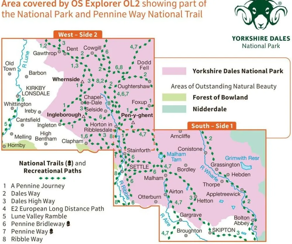 Ordnance Survey Groot-Brittanië & Ierland|Wandelkaart OL2 Active Explorer Yorkshire Dales