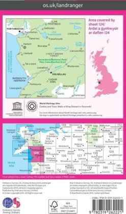 Ordnance Survey Groot-Brittanië & Ierland|Wandelkaart 124 Porthmadog & Dolgellau