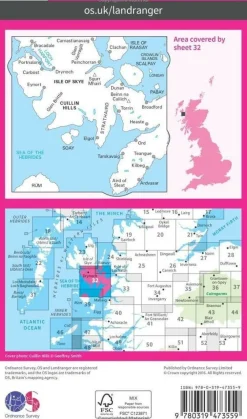 Ordnance Survey Groot-Brittanië & Ierland|Wandelkaart 032 South Skye & Cuillin Hills