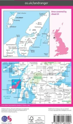 Ordnance Survey Groot-Brittanië & Ierland|Wandelkaart 061 Jura & Colonsay