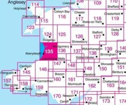 Ordnance Survey Groot-Brittanië & Ierland|Wandelkaart 135 Aberystwyth - Machynlleth
