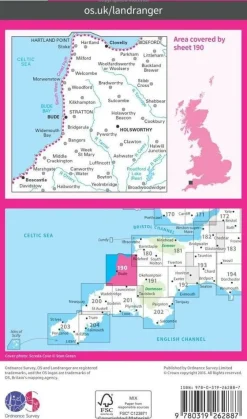 Ordnance Survey Groot-Brittanië & Ierland|Wandelkaart 190 Bude - Clovelly