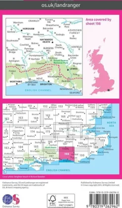 Ordnance Survey Groot-Brittanië & Ierland|Wandelkaart 198 Brighton - Lewes