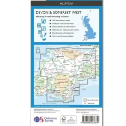Ordnance Survey Groot-Brittanië & Ierland|Wegenkaart fietskaart Tour 05 Devon Somerset West