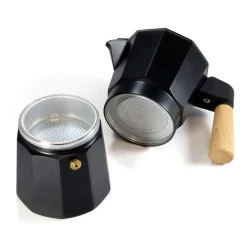 origin outdoors Koffie & Toebehoren|Espresso Maker Bellanapoli 6 Cup Real Wooden Handl