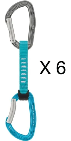 Petzl Karabiners|Djinn Axess Quickdraw 6x turquoise 12cm