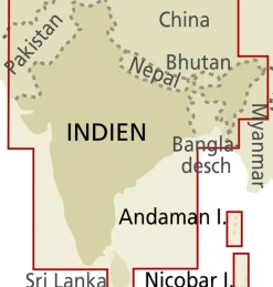 Reise know how Zuid-Azië|Landkaart India, Sri Lanka & Nepal