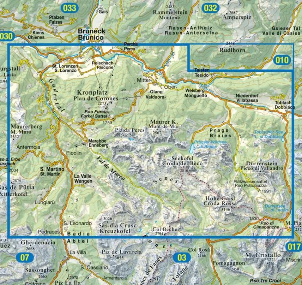 Tabacco Italië & Malta|031 Dolomiti di Braies