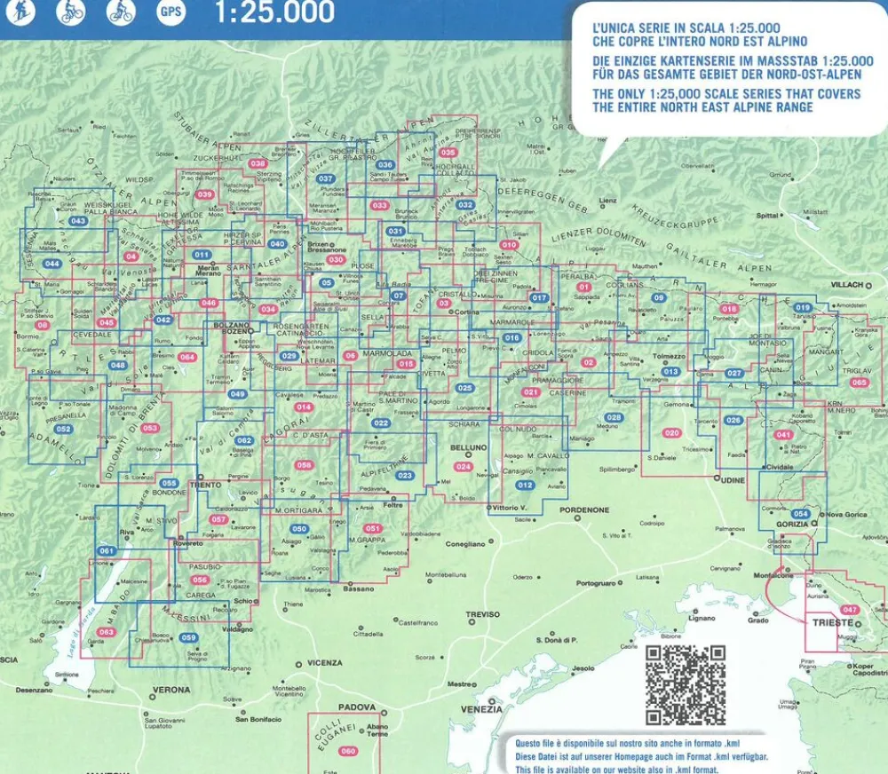 Tabacco Italië & Malta|Topografische wandelkaart 046 Lana Val d'Adige 1:25.000