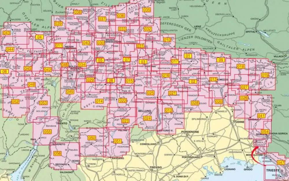 Tabacco Italië & Malta|Topografische wandelkaart 026 Prealpi Giulie 1:25.000