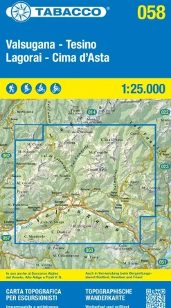Tabacco Italië & Malta|Valsugana/Tesino 058 Lagorai