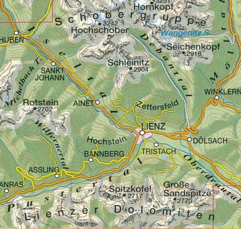 Tabacco Oostenrijk|Italië & Malta|Wandelkaart 074 Lienz - Schobergruppe