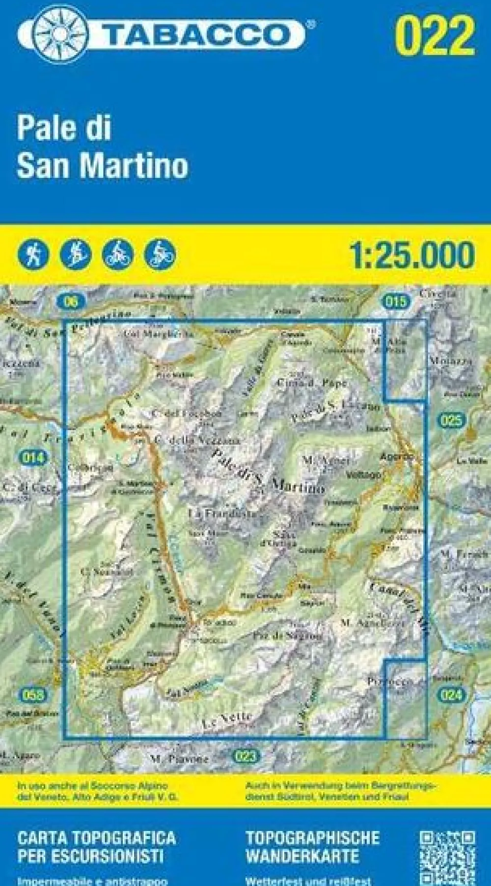 Tabacco Italië & Malta|Wandelkaart Pale di San Martino 022