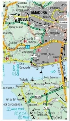 Turinta Spanje & Portugal|Wegenkaart Lissabon kuststreek